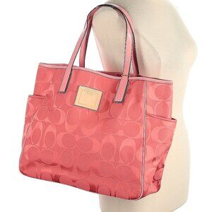 Coral Coach Tote Bag